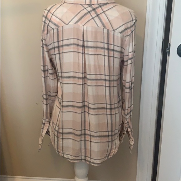 Blush and Gray Button Down Top - Picture 2 of 2